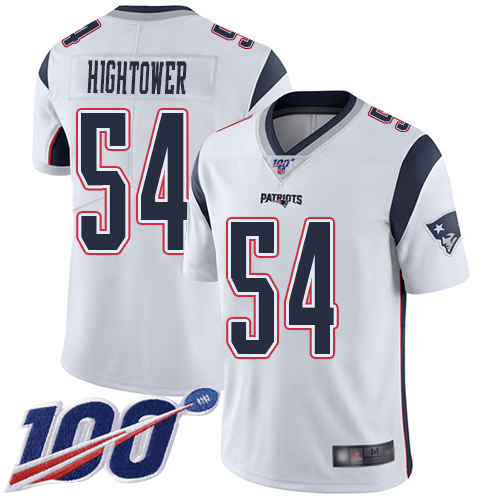 New England Patriots Football #54 100th Season Limited White Men Dont a Hightower Road NFL Jersey->youth nfl jersey->Youth Jersey